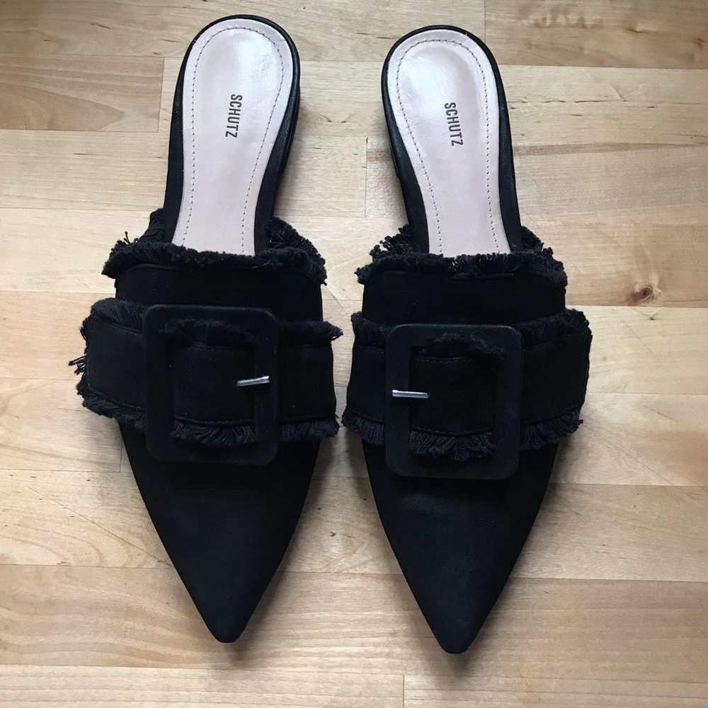 Schutz Mileni Pointy Toe Mule Black Size 8.5